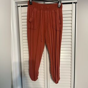 Rewash Rust Orange jogger pants capri length